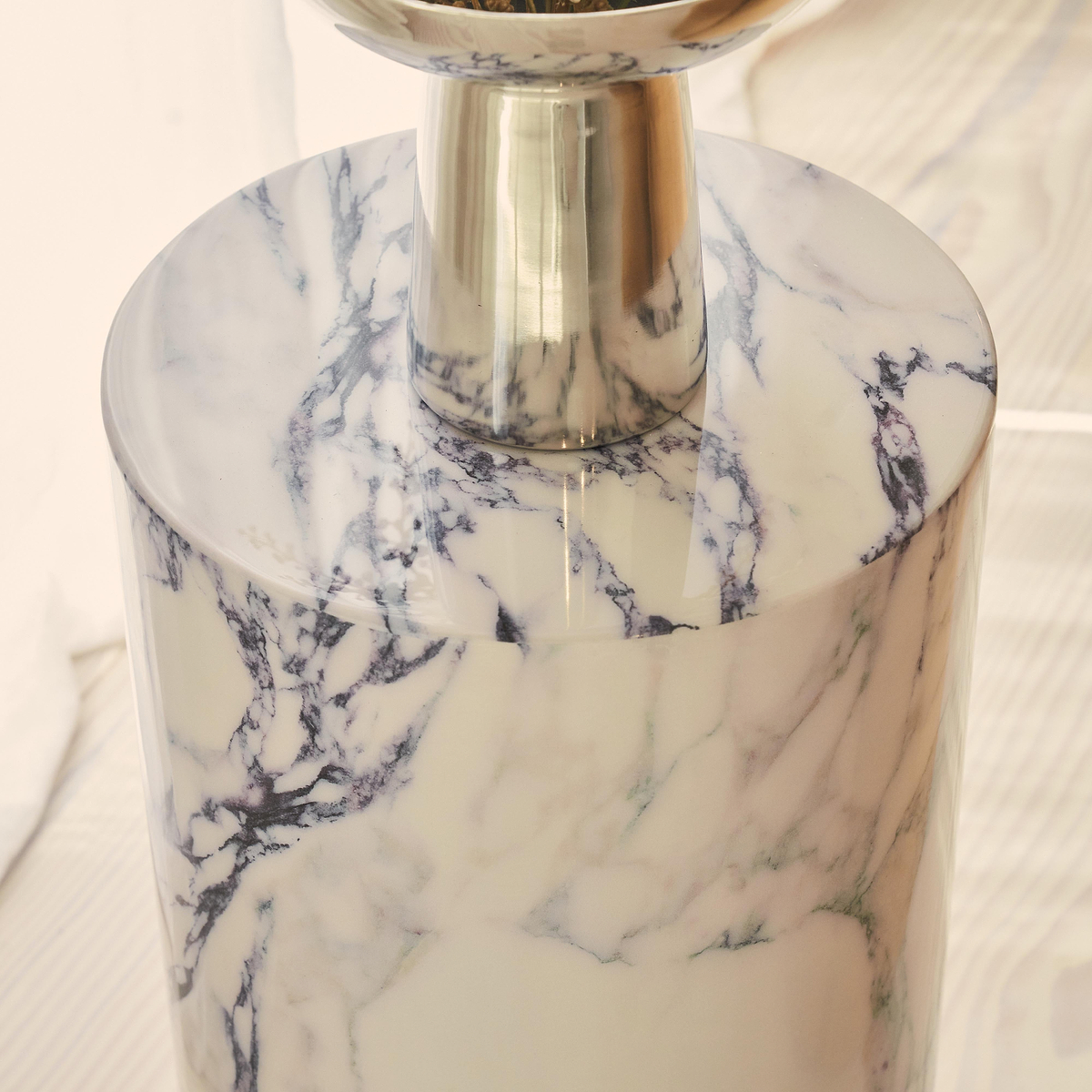 Atella - Arabescato Round Premium Solid Marble Side Table