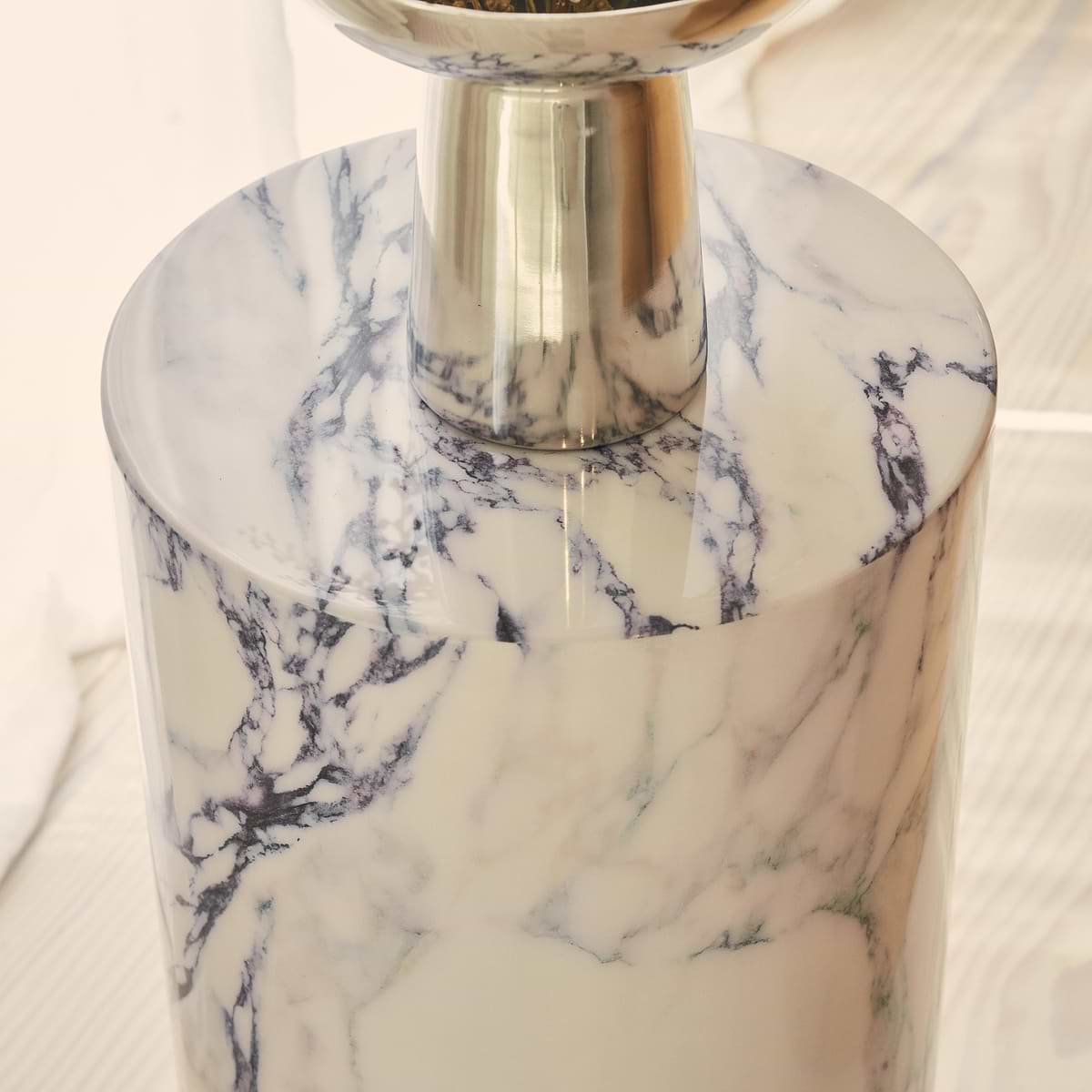 Atella - Arabescato Round Premium Solid Marble Side Table
