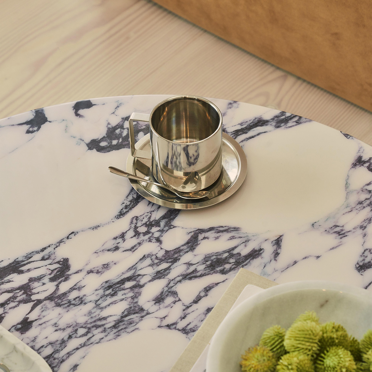 Ravello - Arabescato Round Premium Solid Marble Coffee Table
