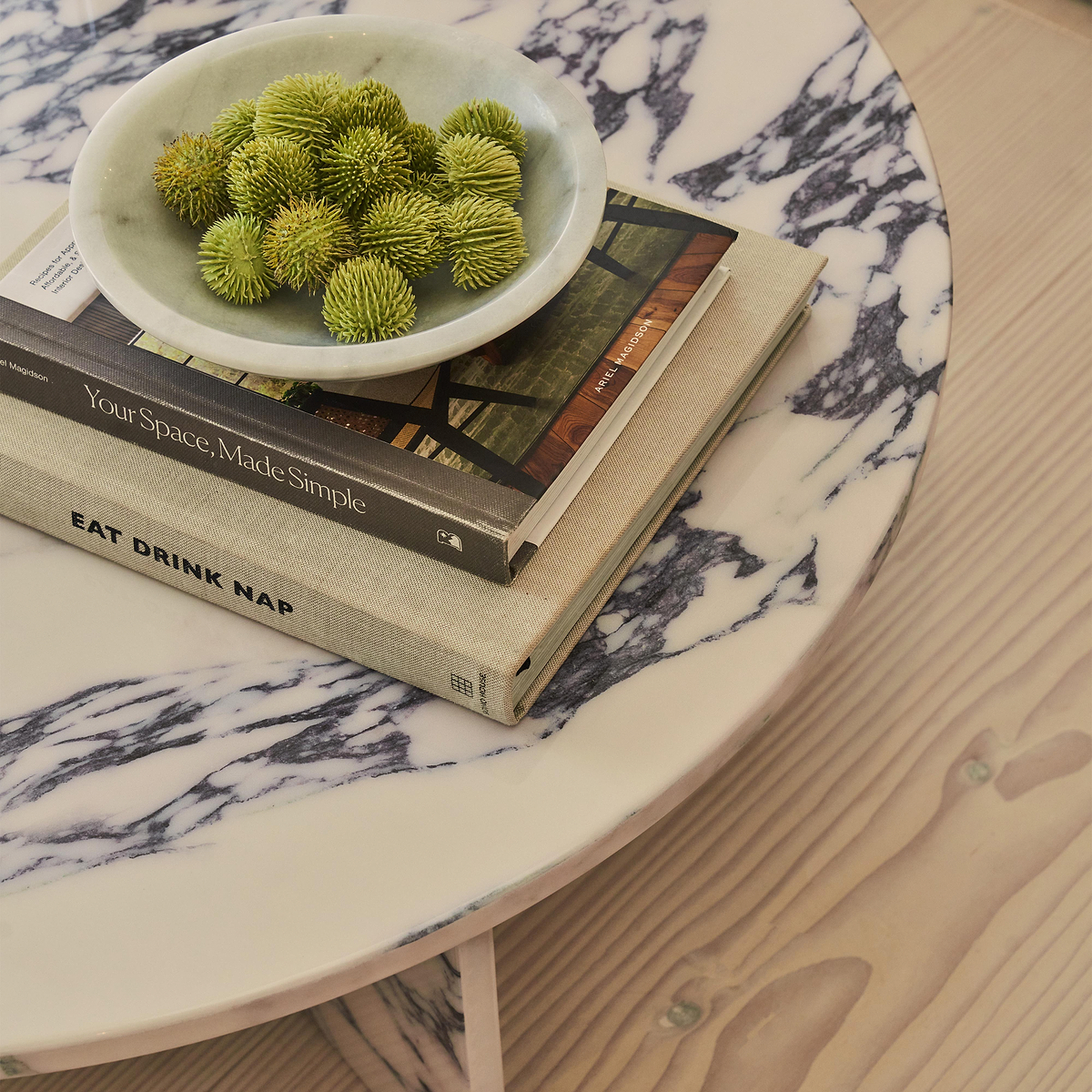 Ravello - Arabescato Round Premium Solid Marble Coffee Table