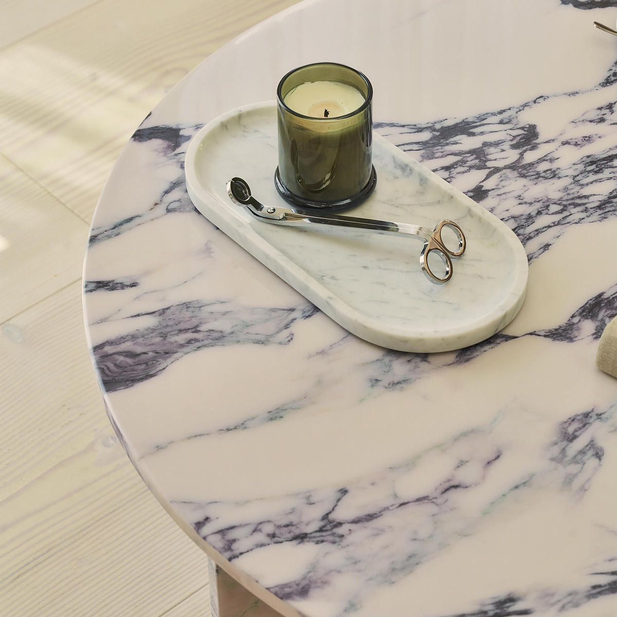 Ravello - Arabescato Round Premium Solid Marble Coffee Table