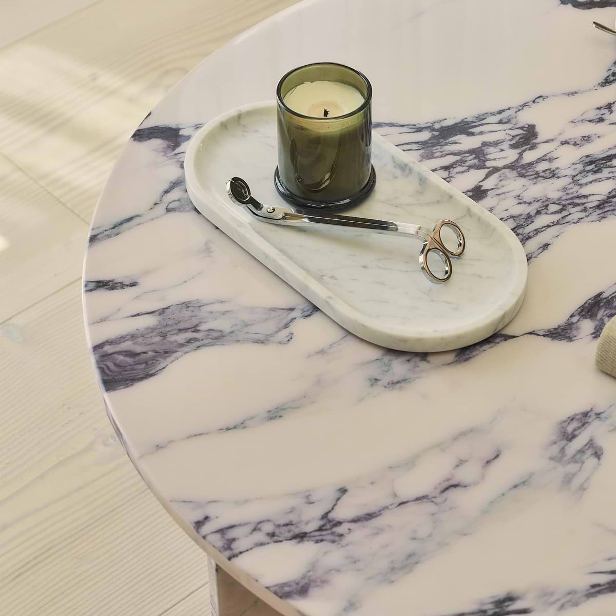 Ravello - Arabescato Round Premium Solid Marble Coffee Table