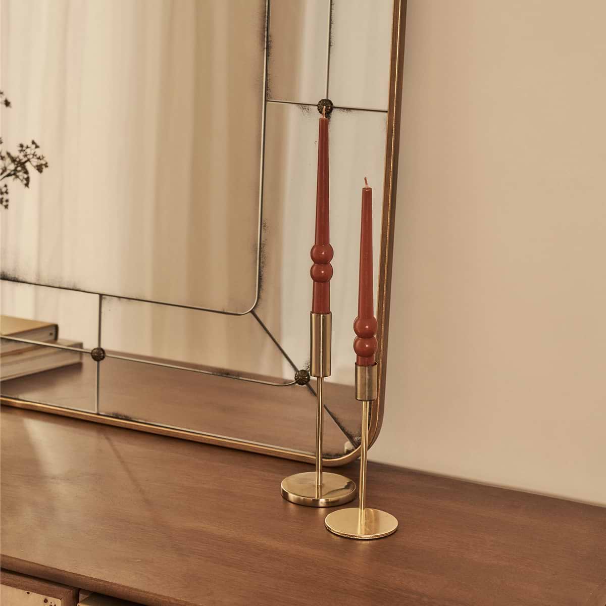 Teramo - Gold Antique Glass Metal Overmantle Mirror 120cm x 80cm