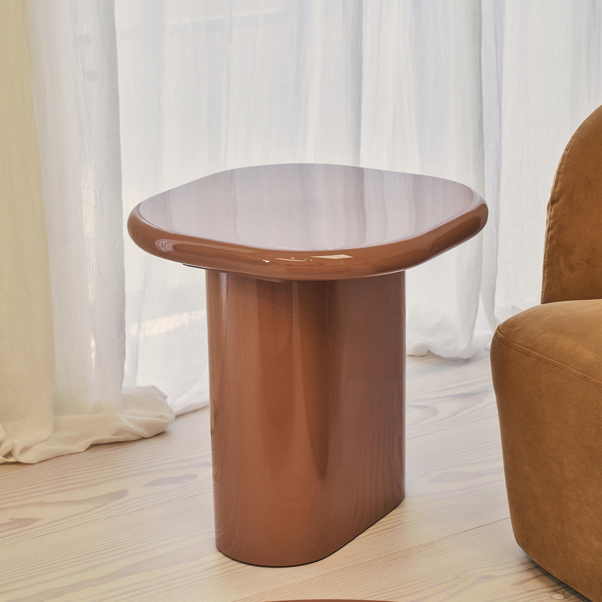 Rivington - High Gloss Mocha Rectangular Side Table