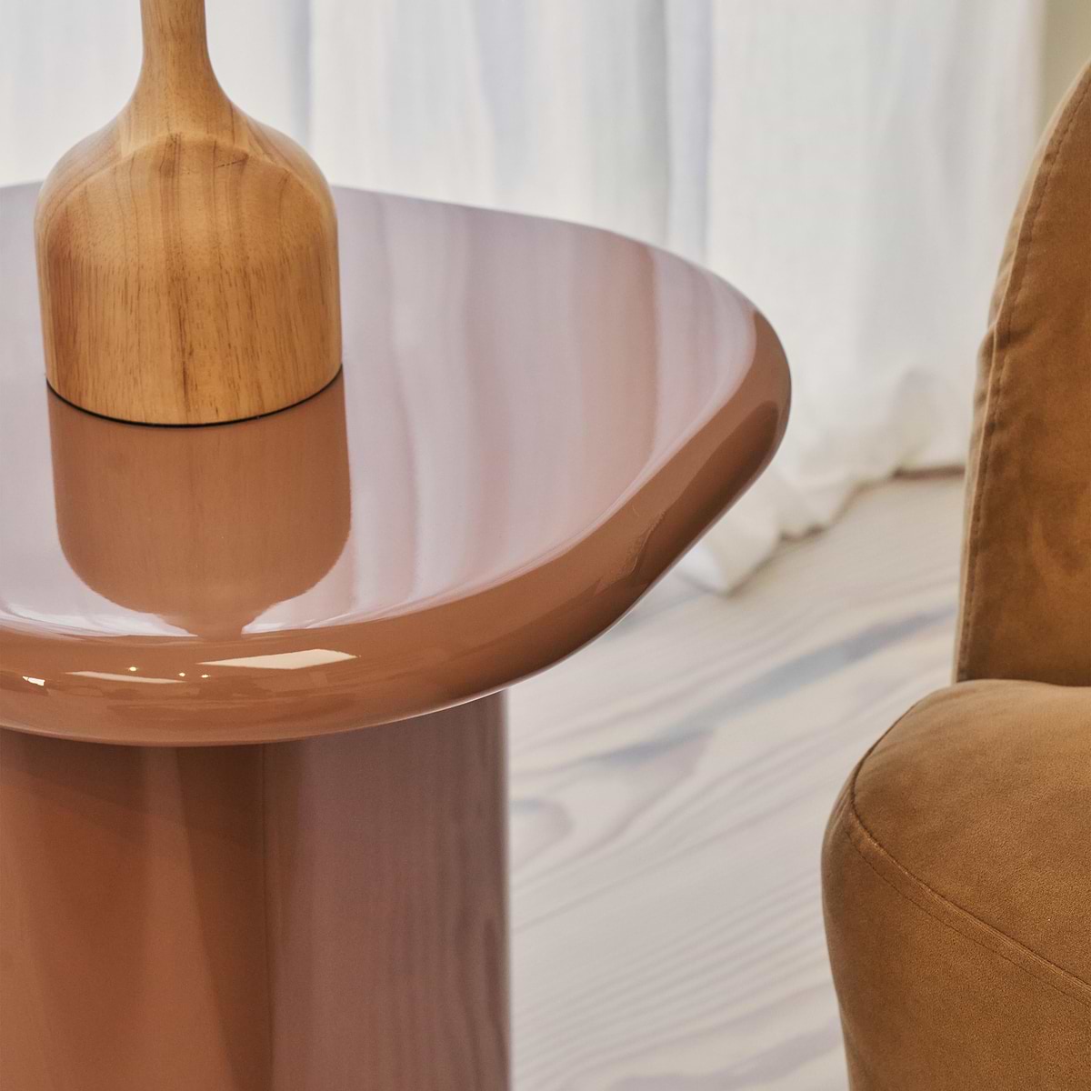 Rivington - High Gloss Mocha Rectangular Side Table