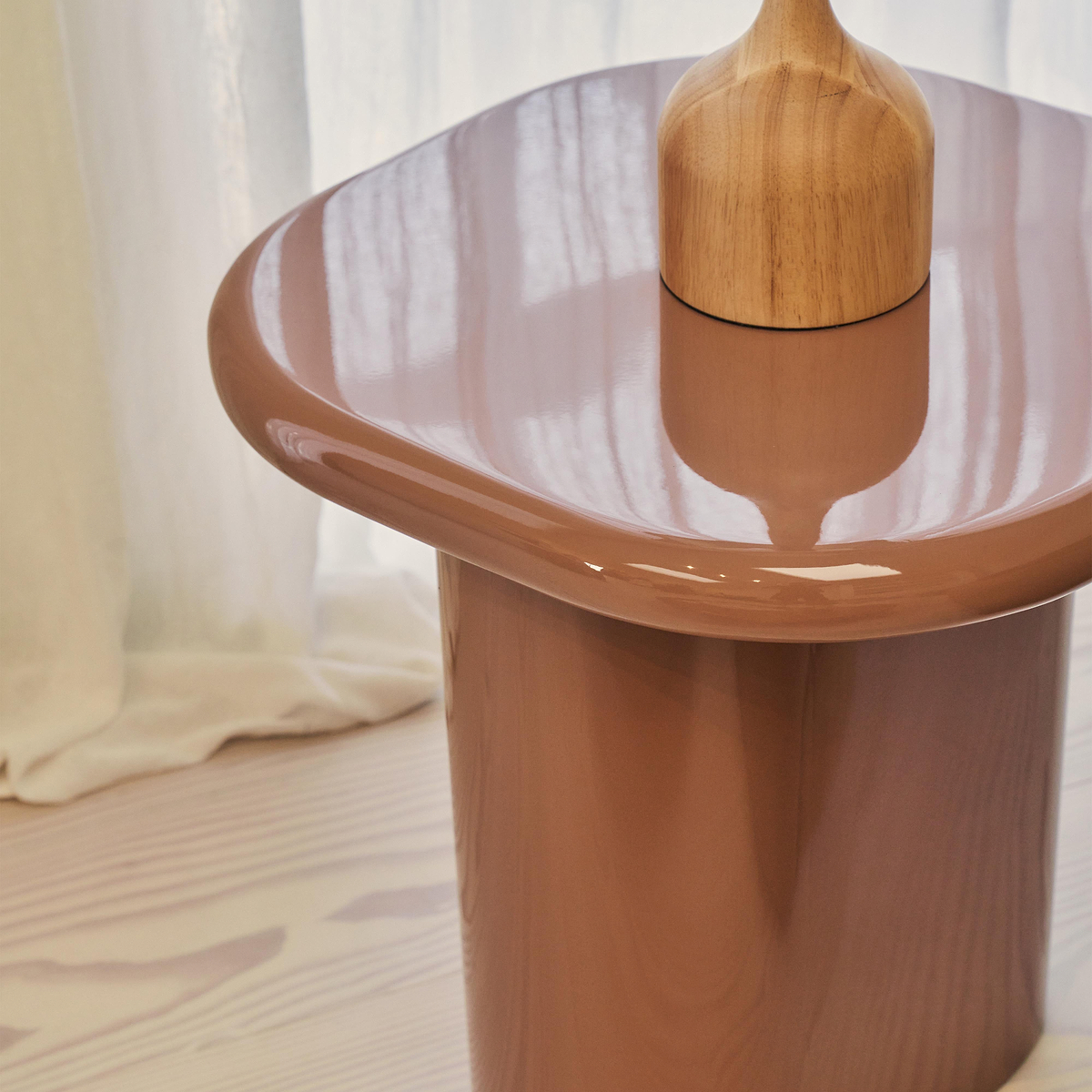 Rivington - High Gloss Mocha Rectangular Side Table