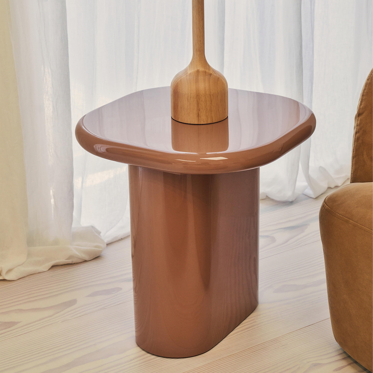 Rivington - High Gloss Mocha Rectangular Side Table