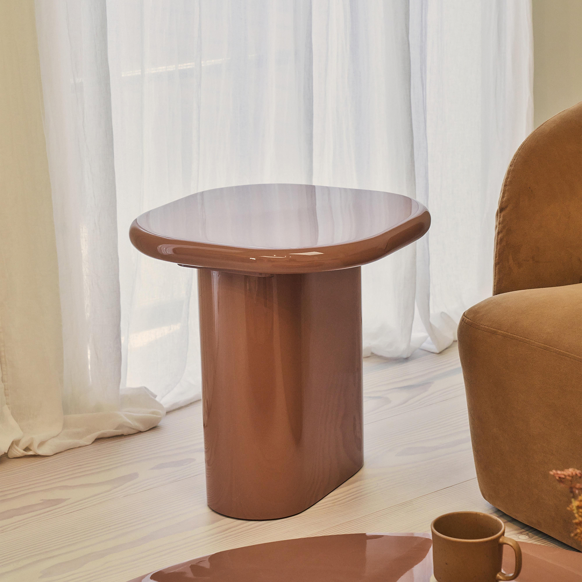 Rivington - High Gloss Mocha Rectangular Side Table