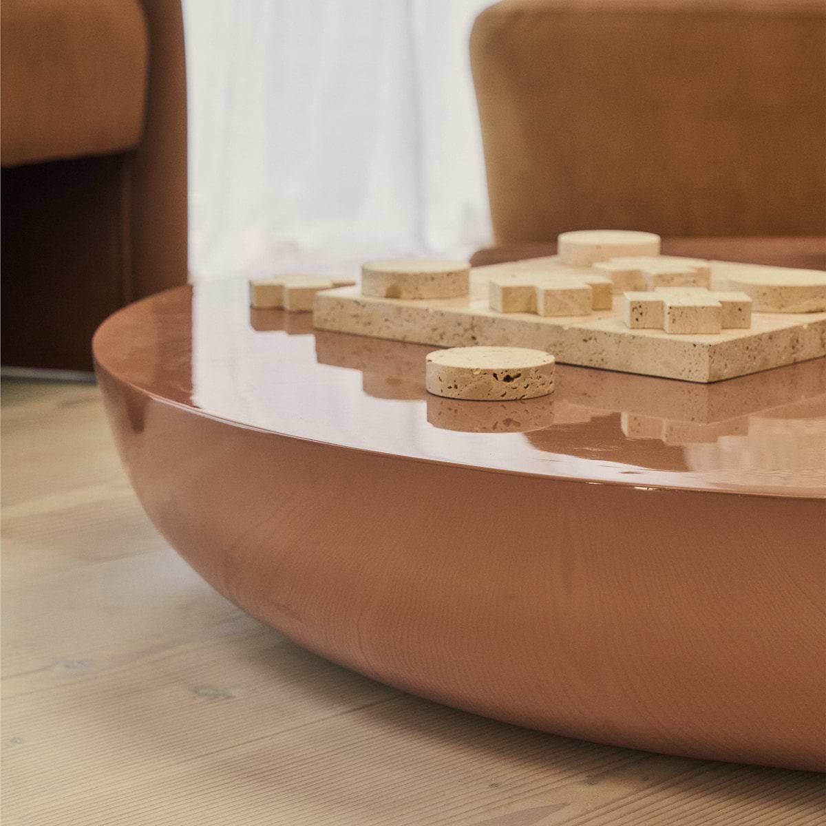Rivington - High Gloss Mocha Large Round Coffee Table