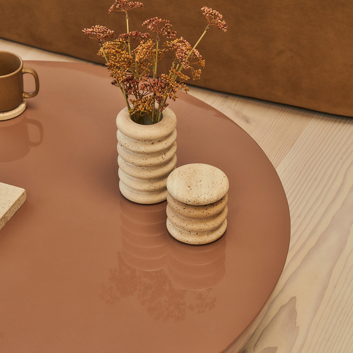 Rivington - High Gloss Mocha Large Round Coffee Table