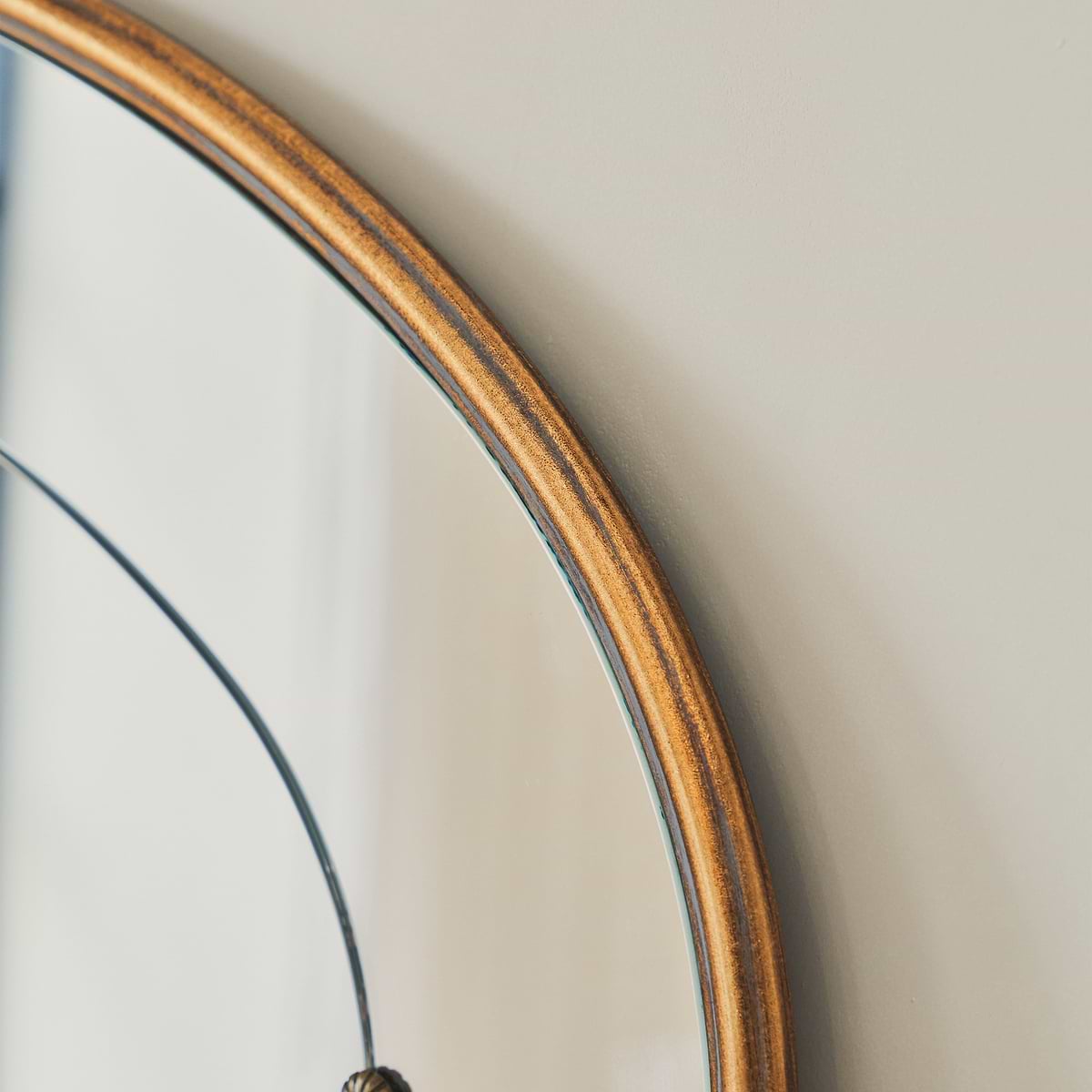Venosa - Gold Arched Metal Overmantle Mirror 100cm x 80cm