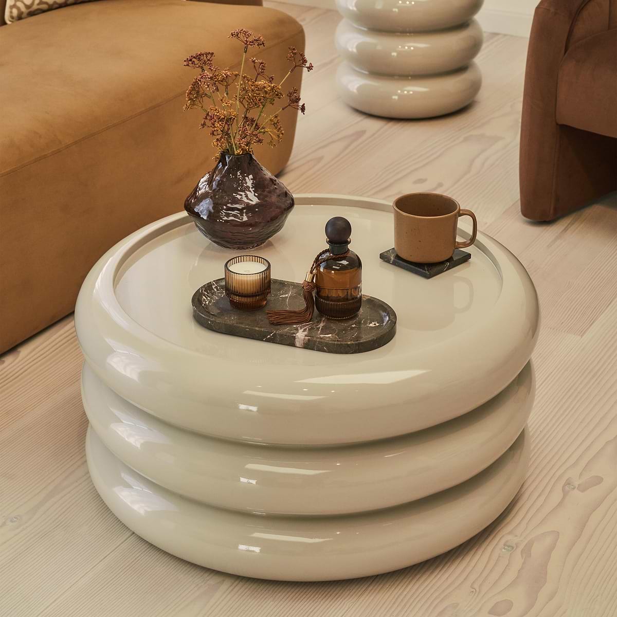 Compton - High Gloss Ivory Round Coffee Table