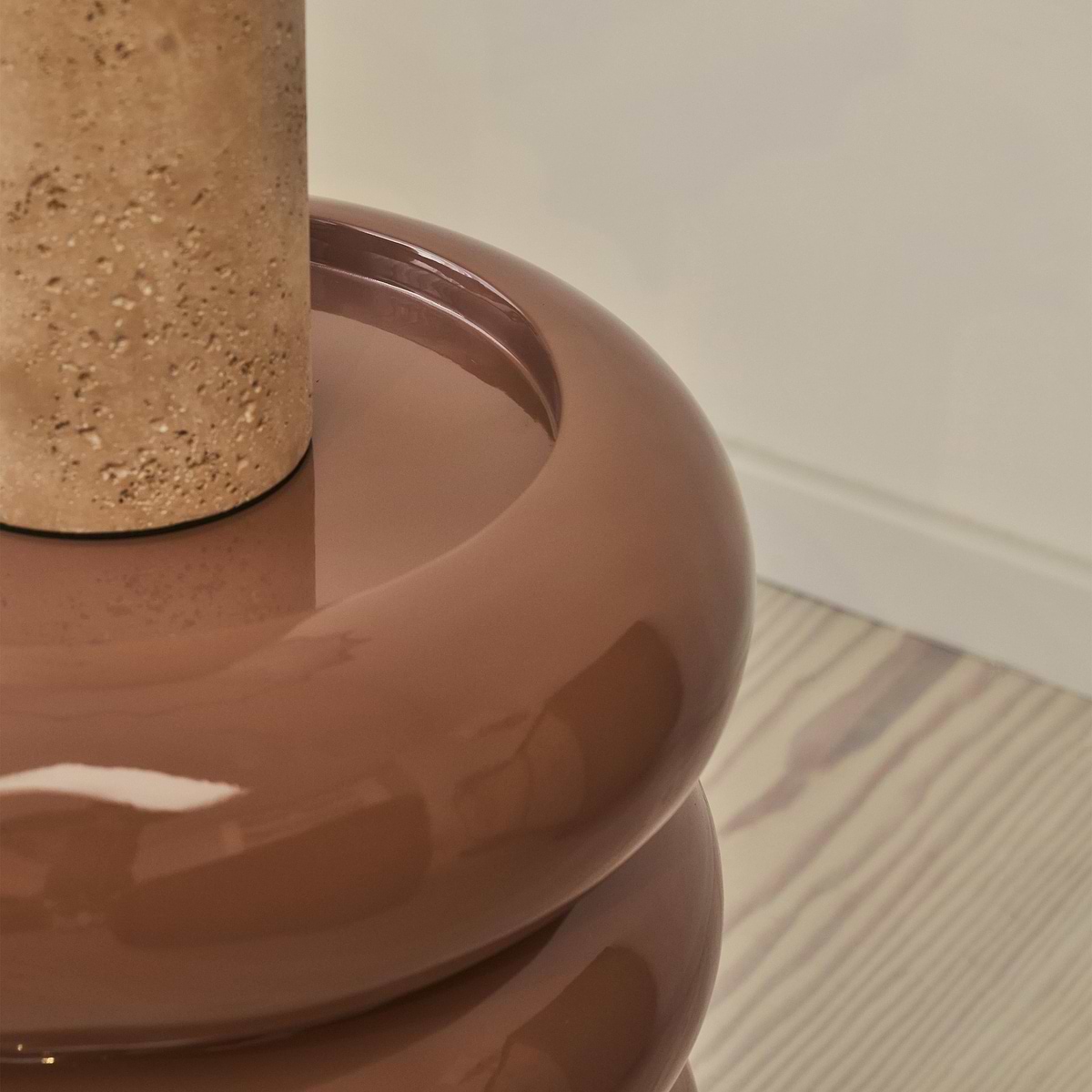 Compton - High Gloss Mocha Round Side Table