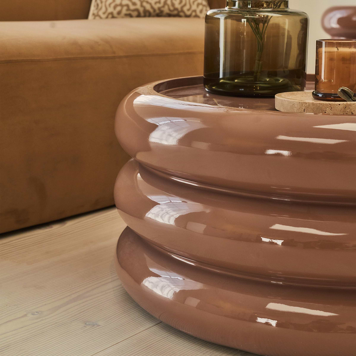 Compton - High Gloss Mocha Round Coffee Table