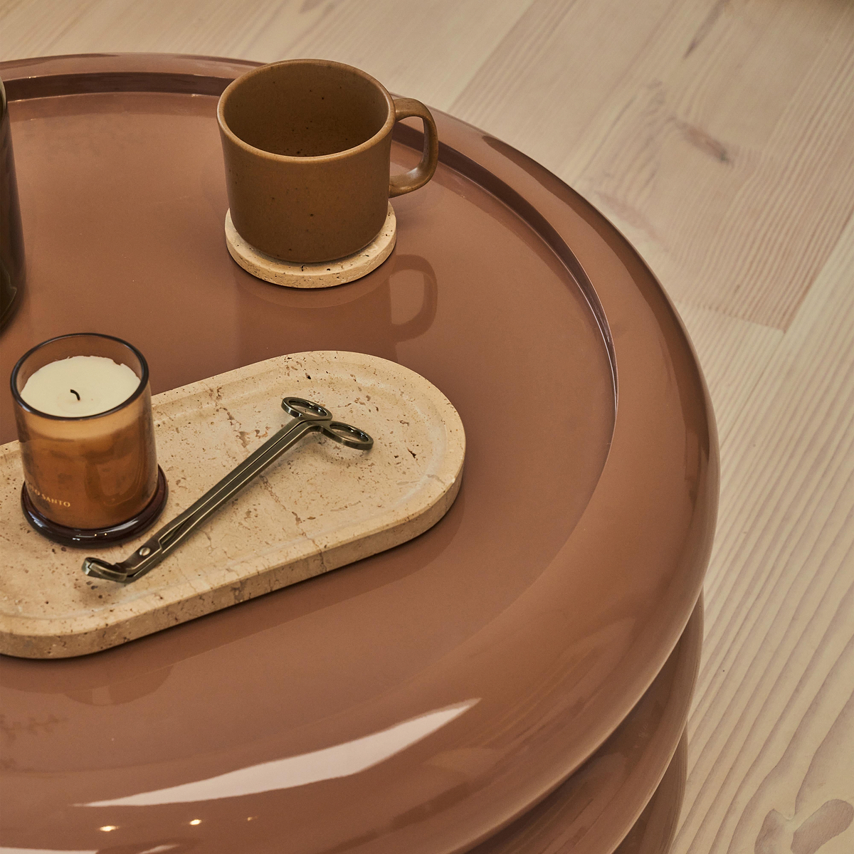 Compton - High Gloss Mocha Round Coffee Table