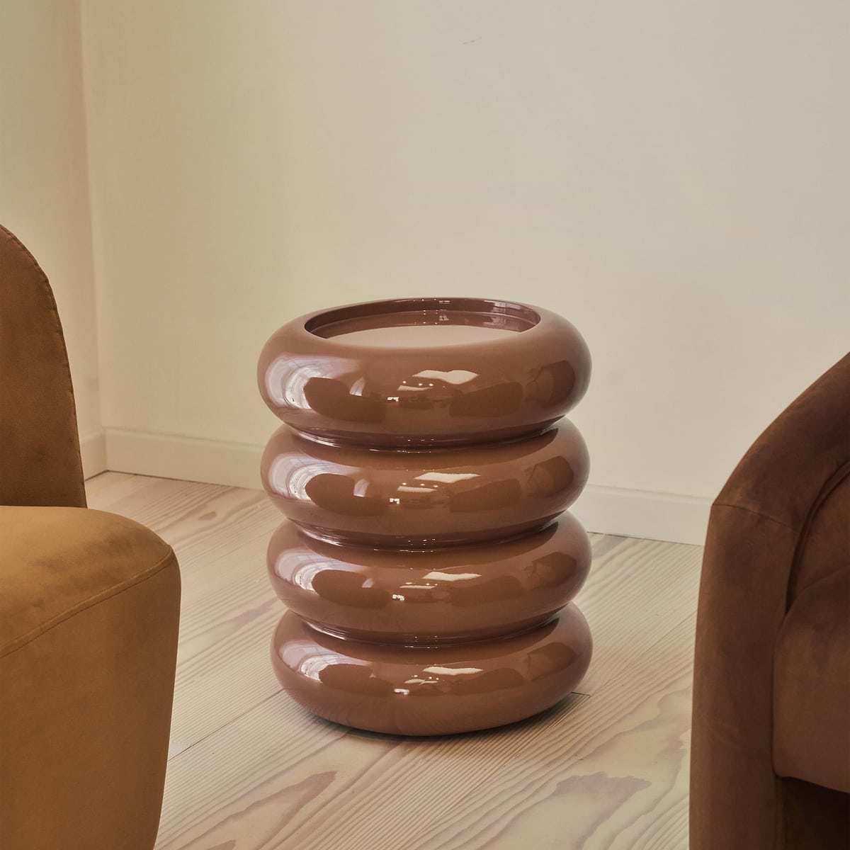 Compton - High Gloss Mocha Round Side Table