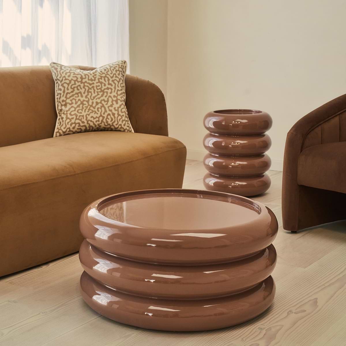 Compton - High Gloss Mocha Round Coffee Table