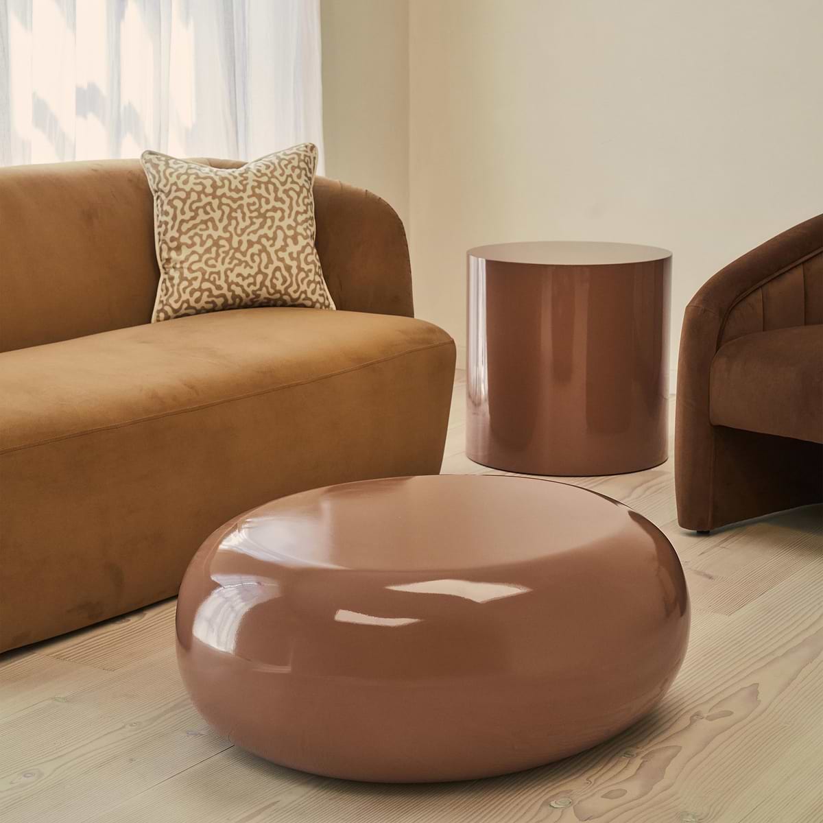 Rivington - High Gloss Mocha Large Pebble Coffee Table