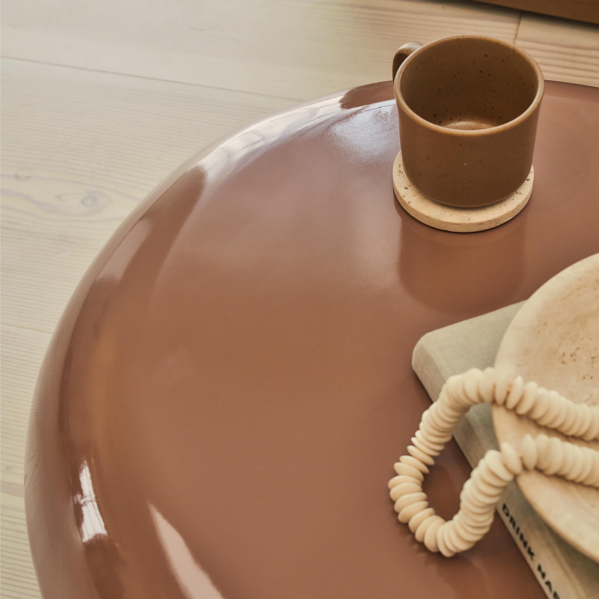 Rivington - High Gloss Mocha Large Pebble Coffee Table