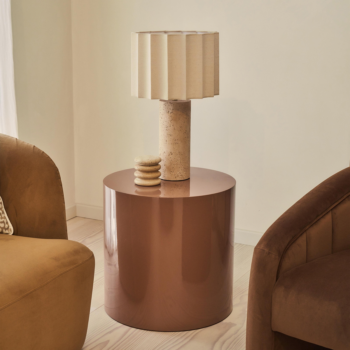 Rivington - High Gloss Mocha Round Side Table