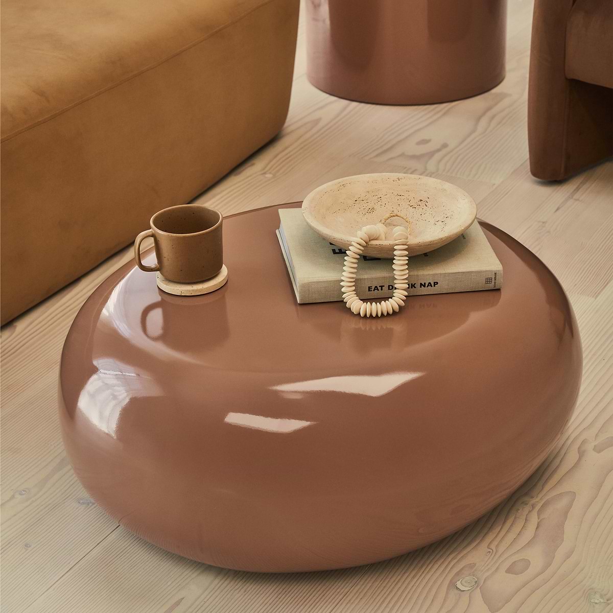 Rivington - High Gloss Mocha Large Pebble Coffee Table