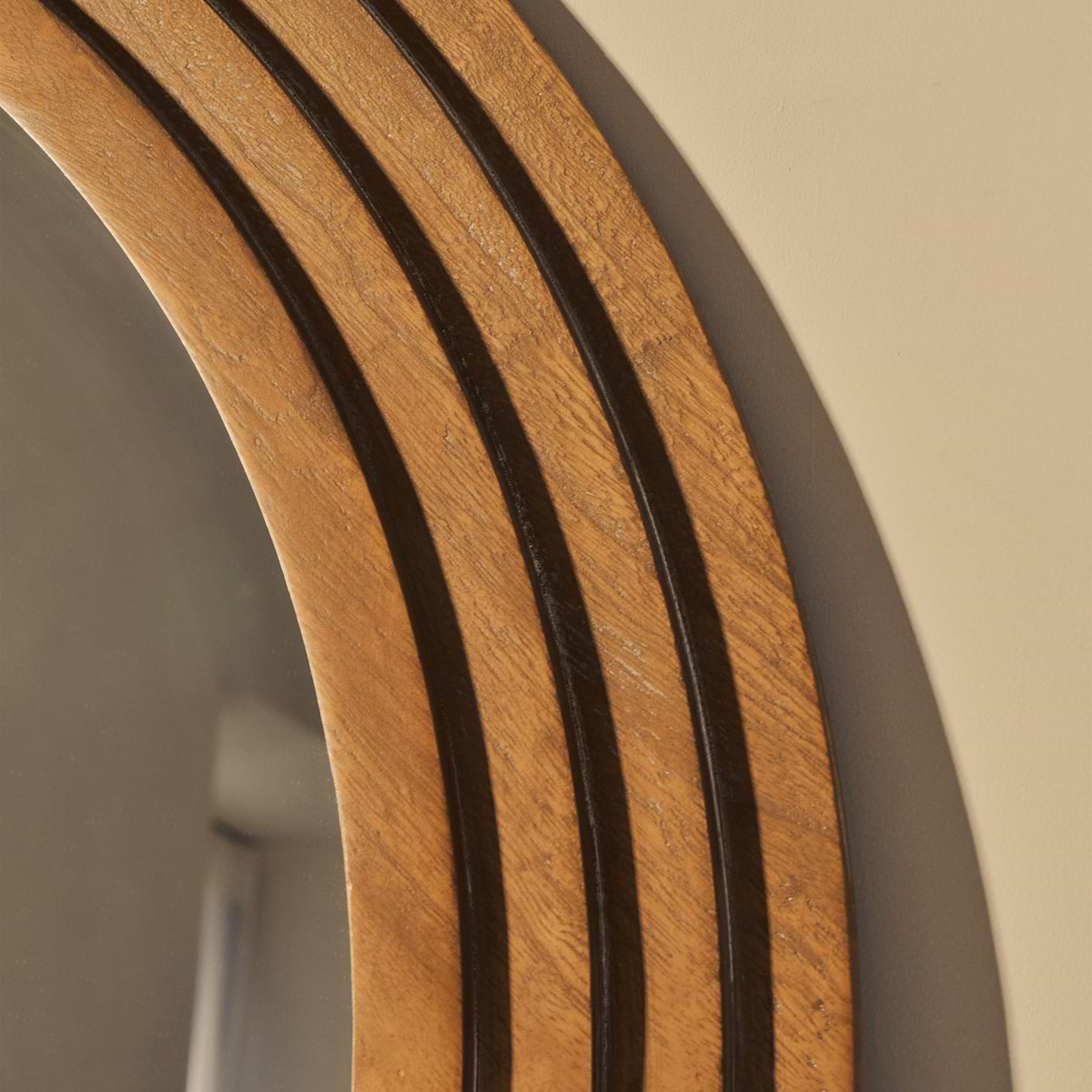 Luciana - Washed Wood Arched Overmantle Mirror 120cm x 100cm