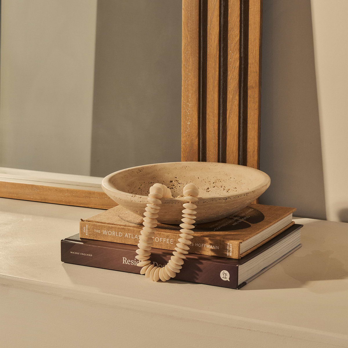 Luciana - Washed Wood Arched Overmantle Mirror 120cm x 100cm