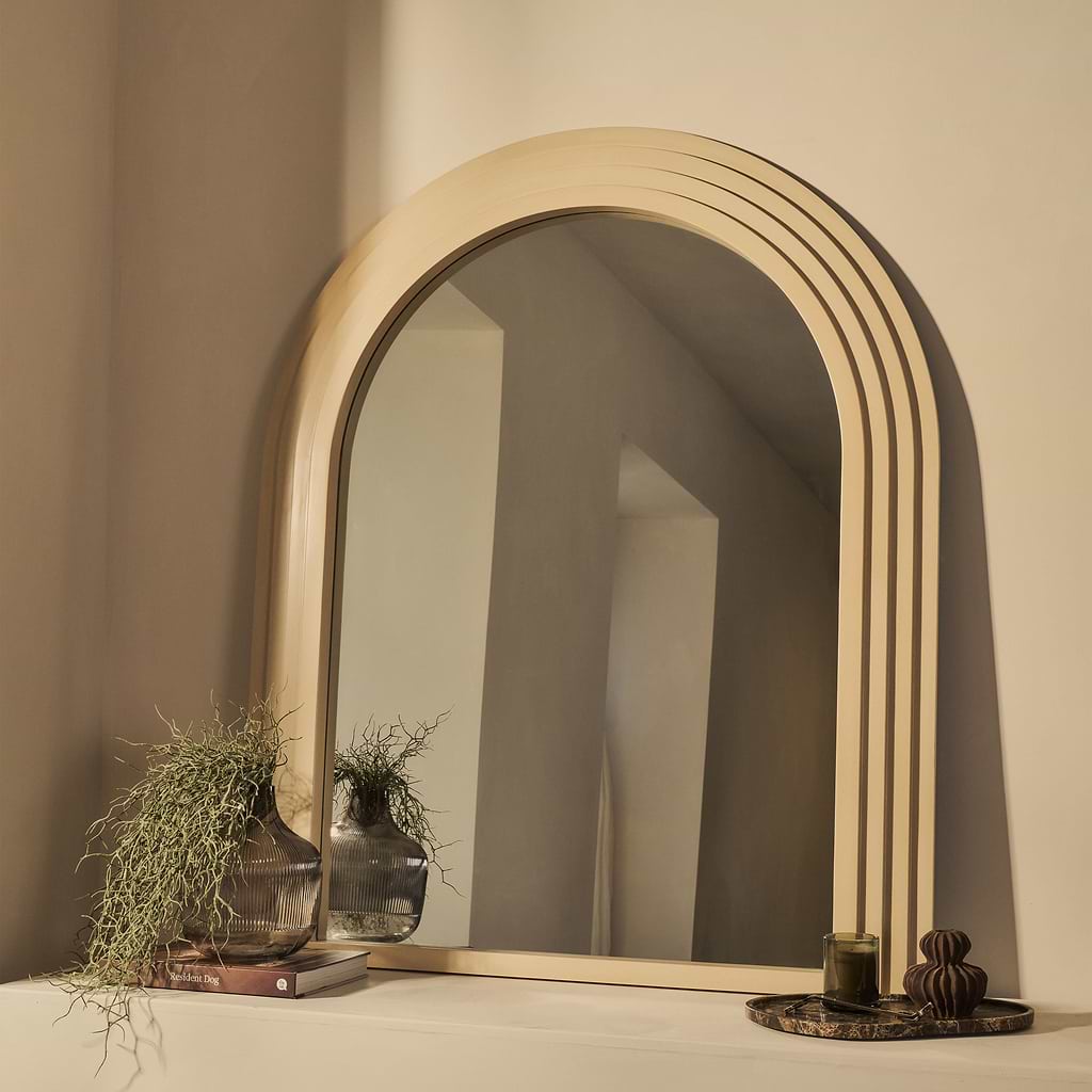 Luciana Concrete Arched Overmantle Mirror 120cm x 100cm