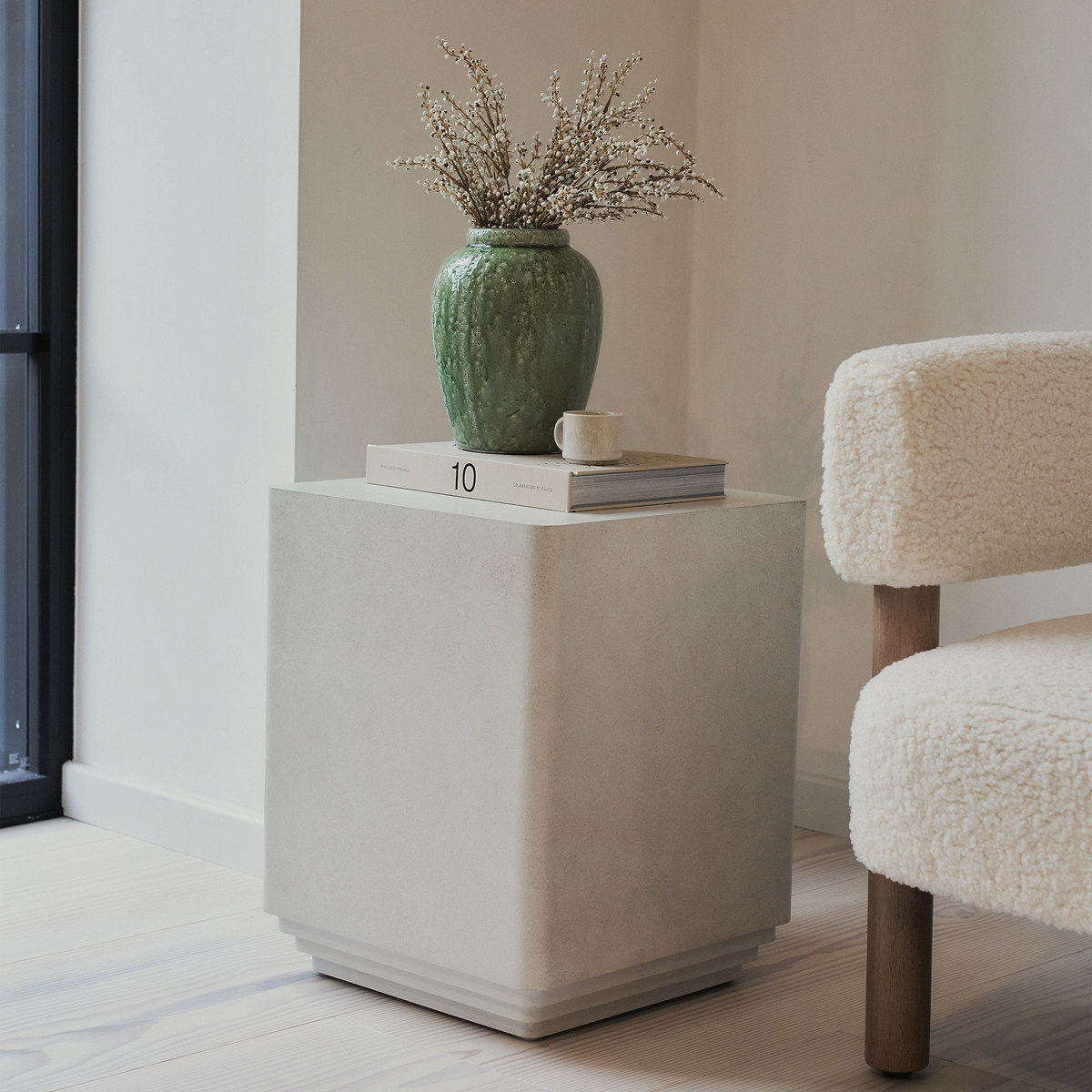 Luciana - Concrete Rectangular Side Table