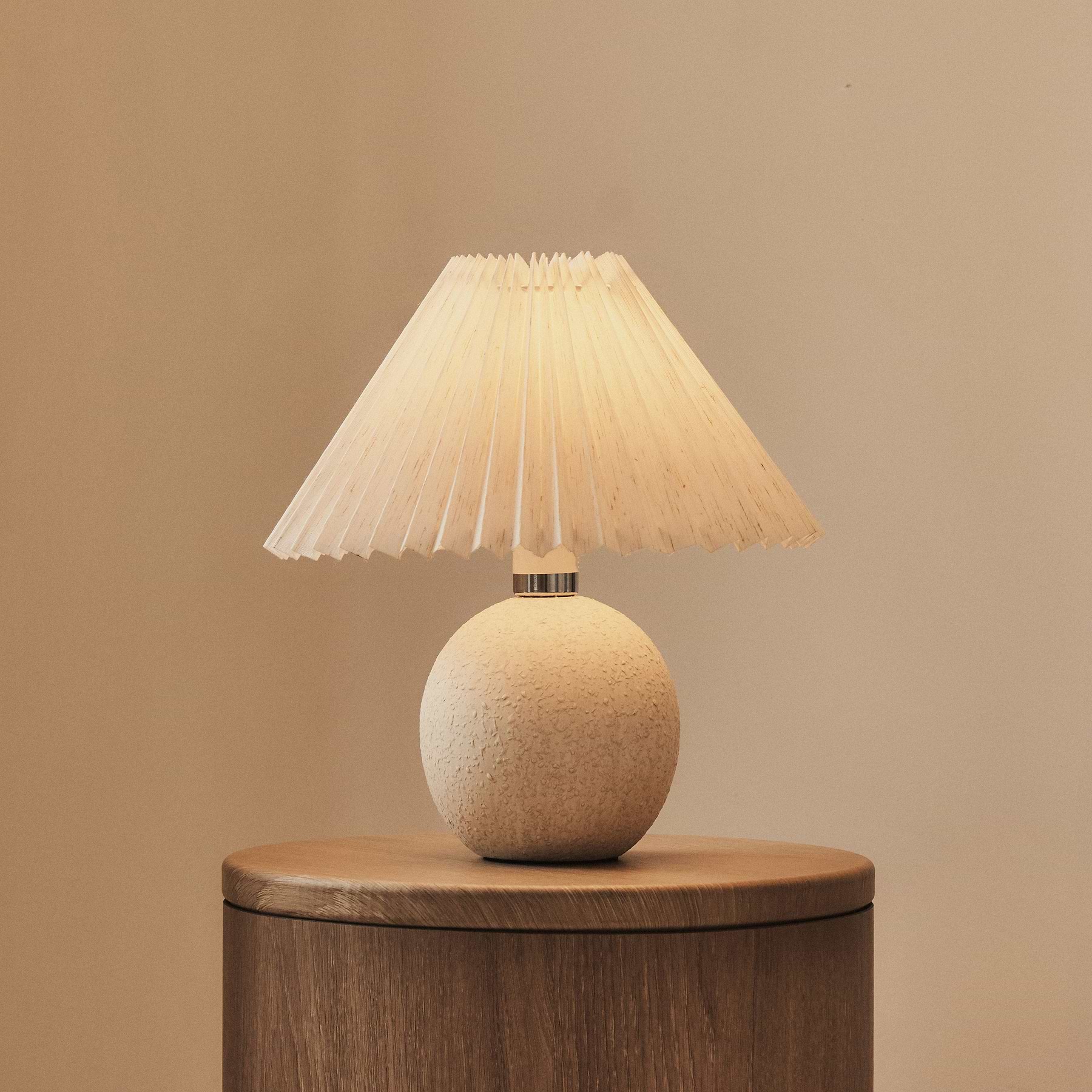 Corsica - Stone Ceramic Pleated Shade Table Lamp