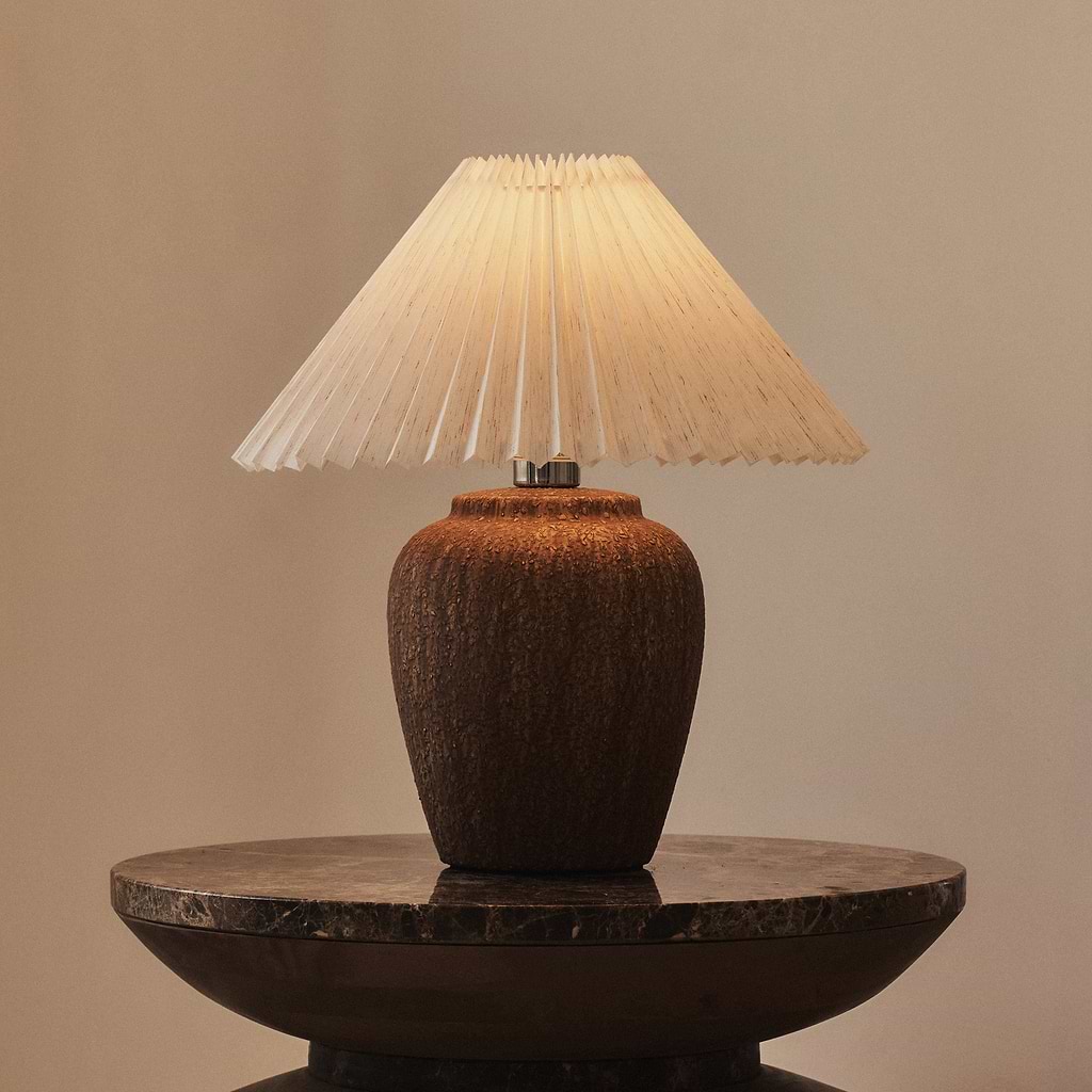 Sicily Ceramic Pleated Shade Table Lamp