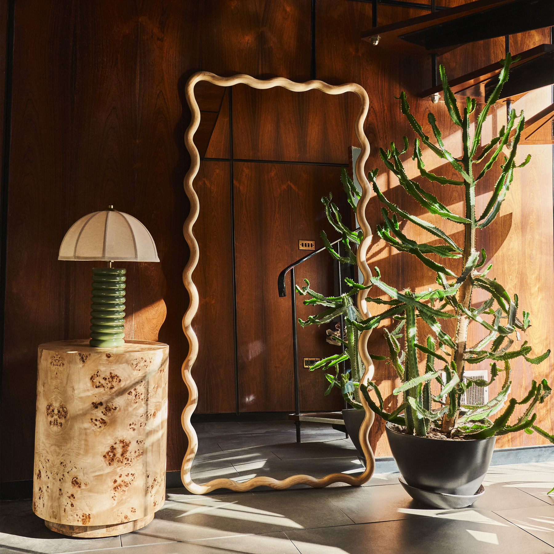 Miroir SAHEL Pleine Longueur · Bois Clair — photo 3