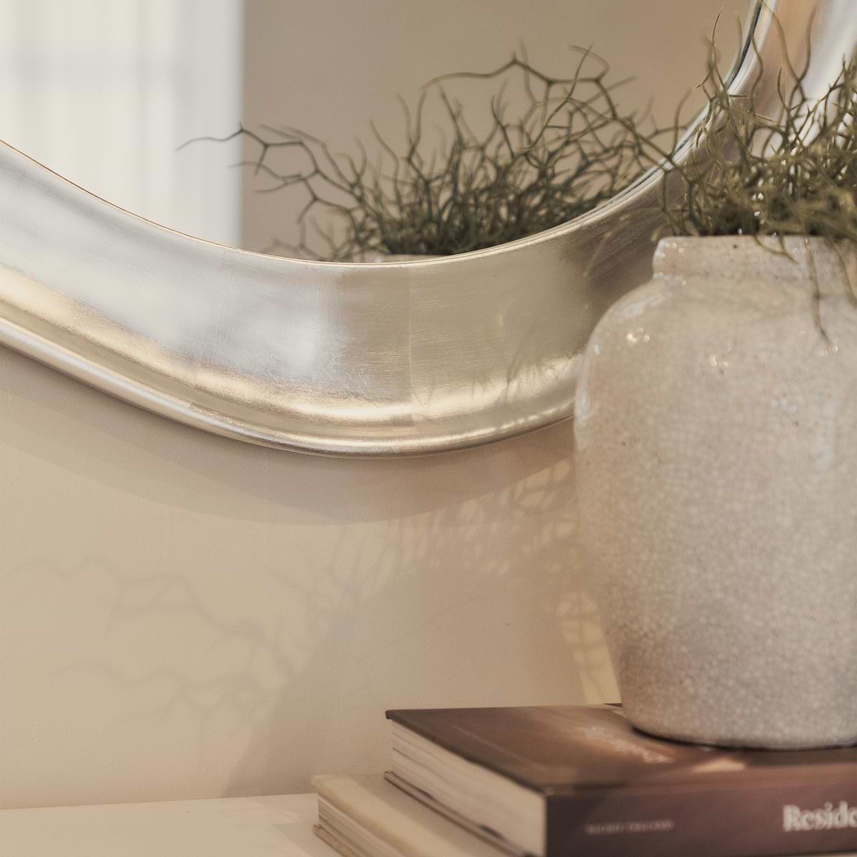 Riva - Brushed Chrome Pond Shaped Irregular Mirror 120cm x 90cm