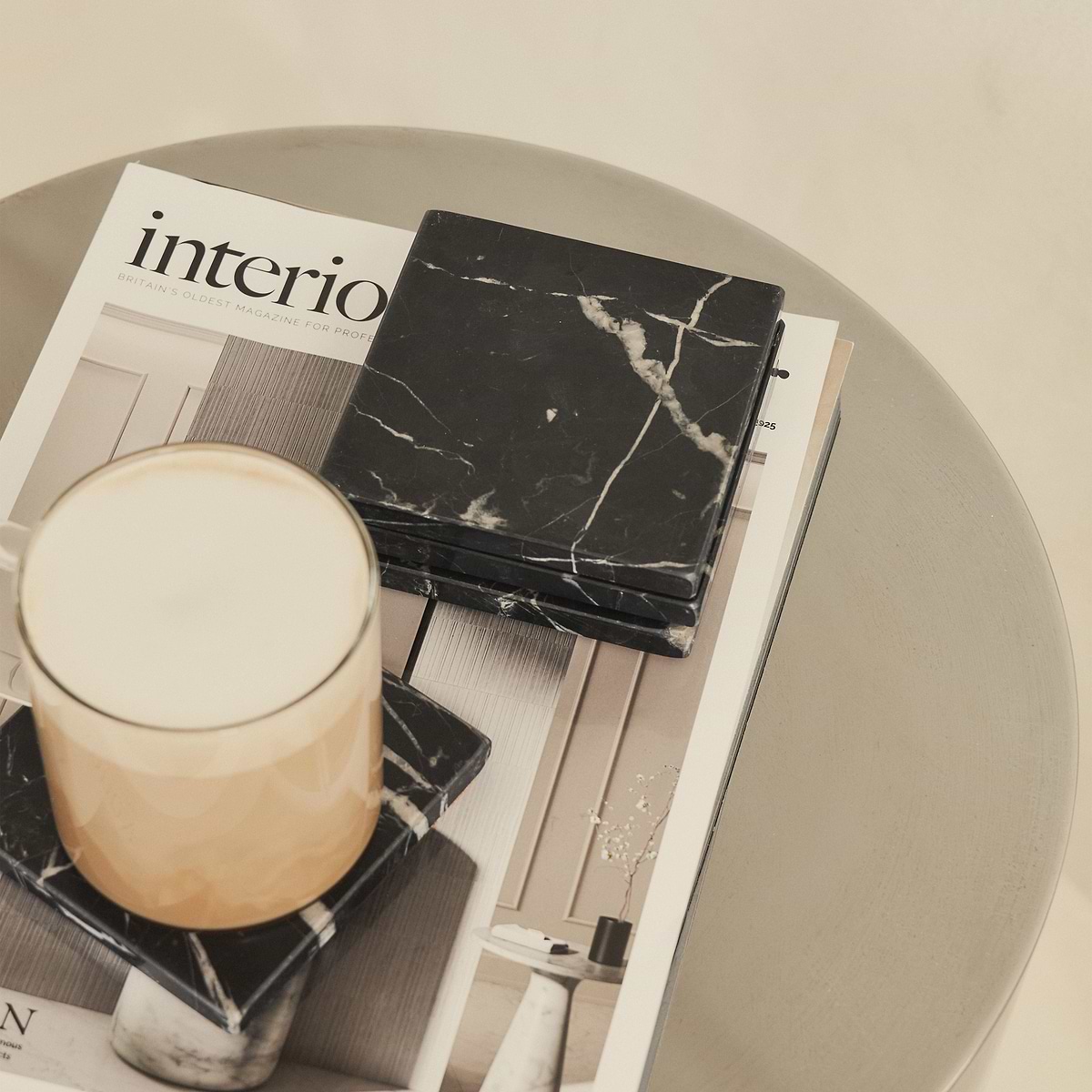 Marbelle - Black Marble Coasters Set of 4 Square