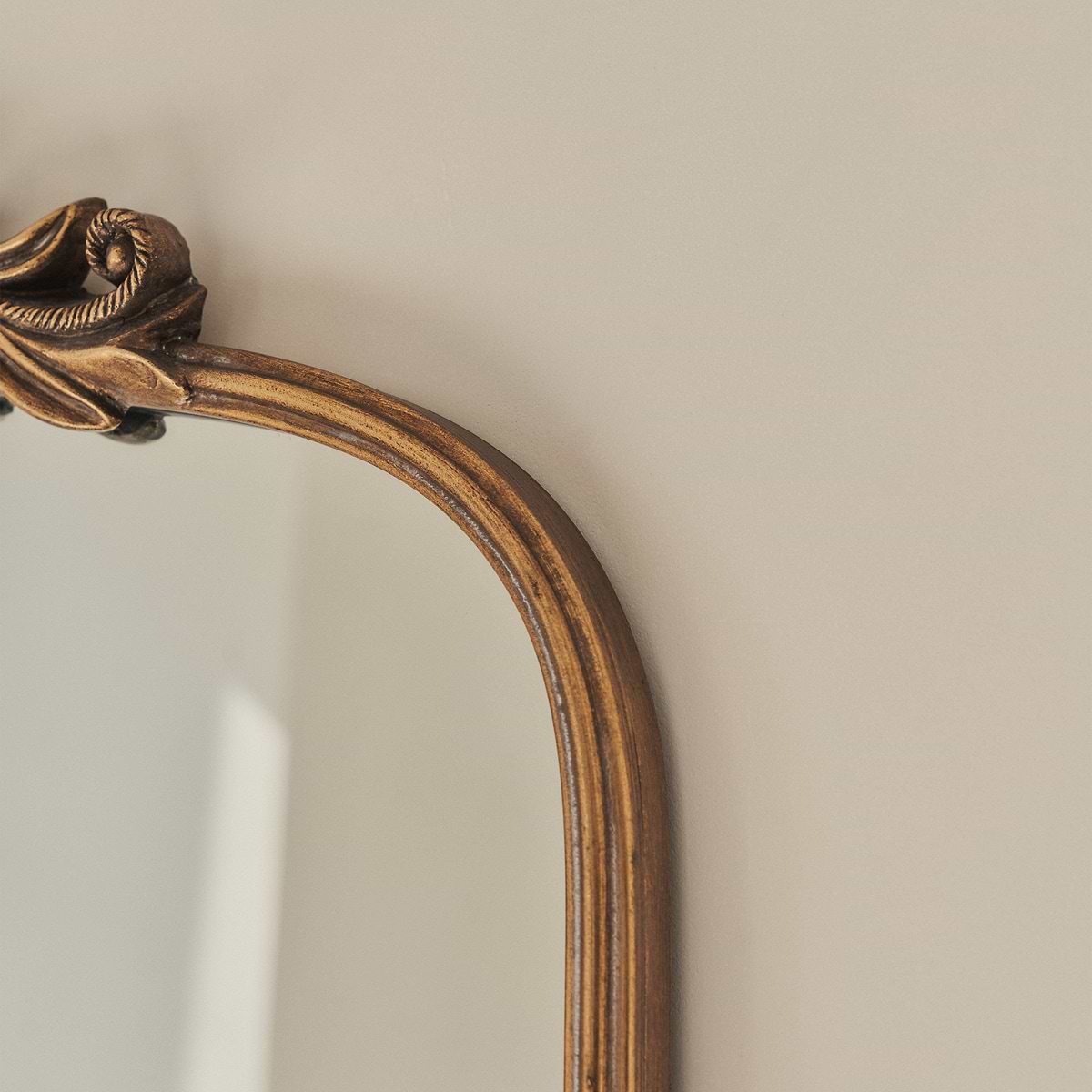 Amelia - Gold Arched Metal Portrait Mirror 100cm x 64cm