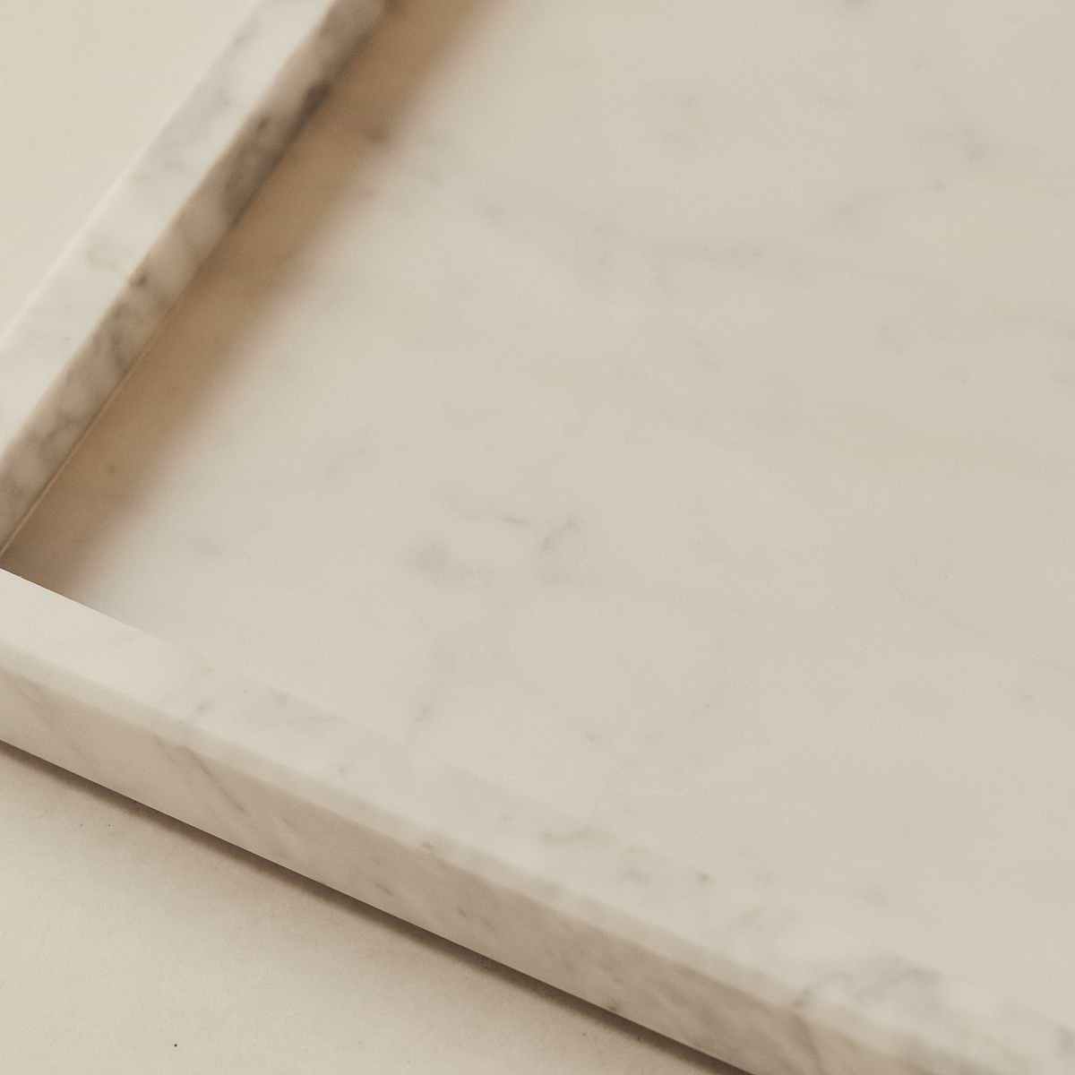 Travara - White Marble Square Decorative Tray