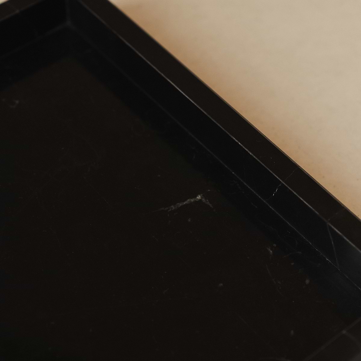 Travara - Black Marble Square Decorative Tray