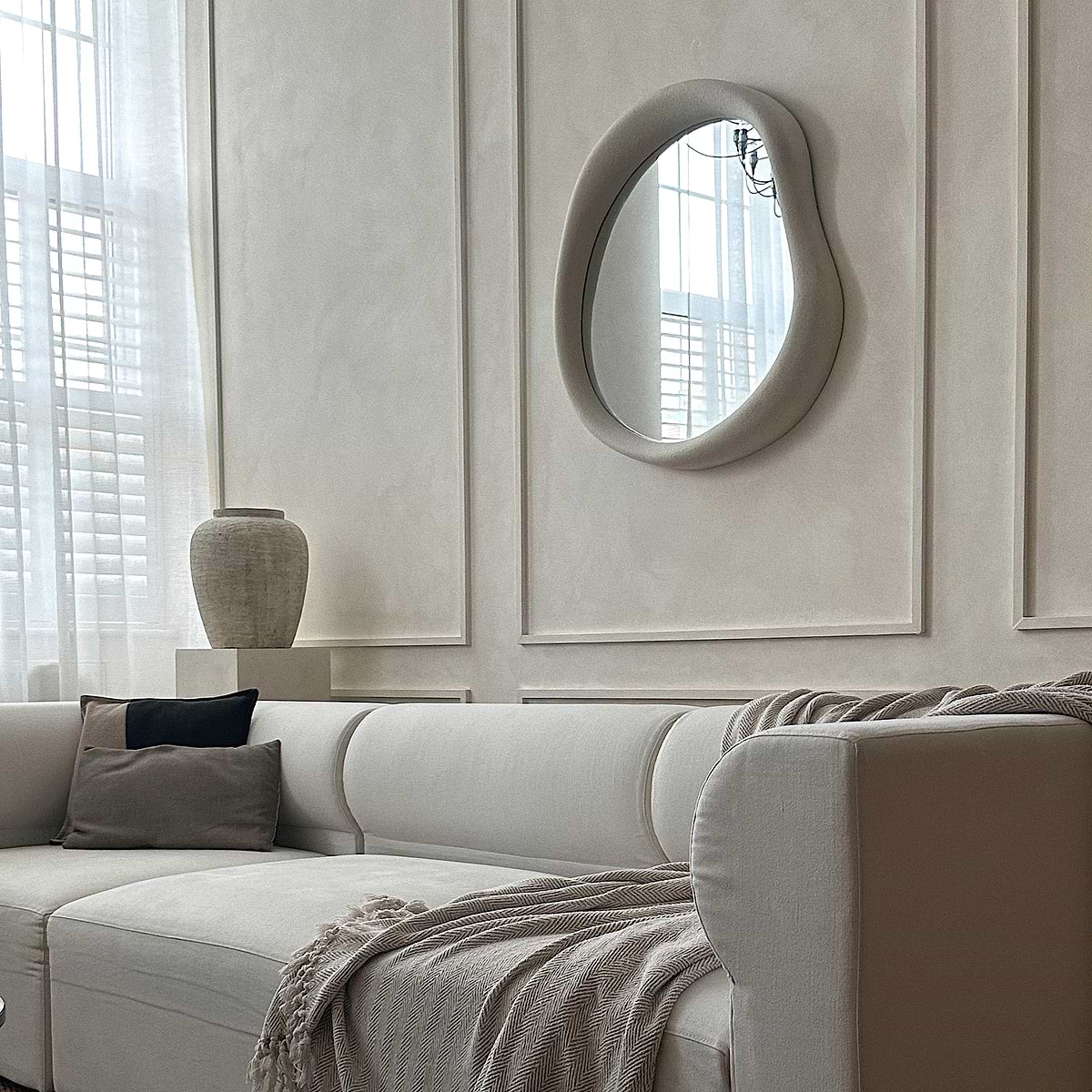 Wabi-Sabi - Concrete Irregular Wall Mirror 80cm x 72cm