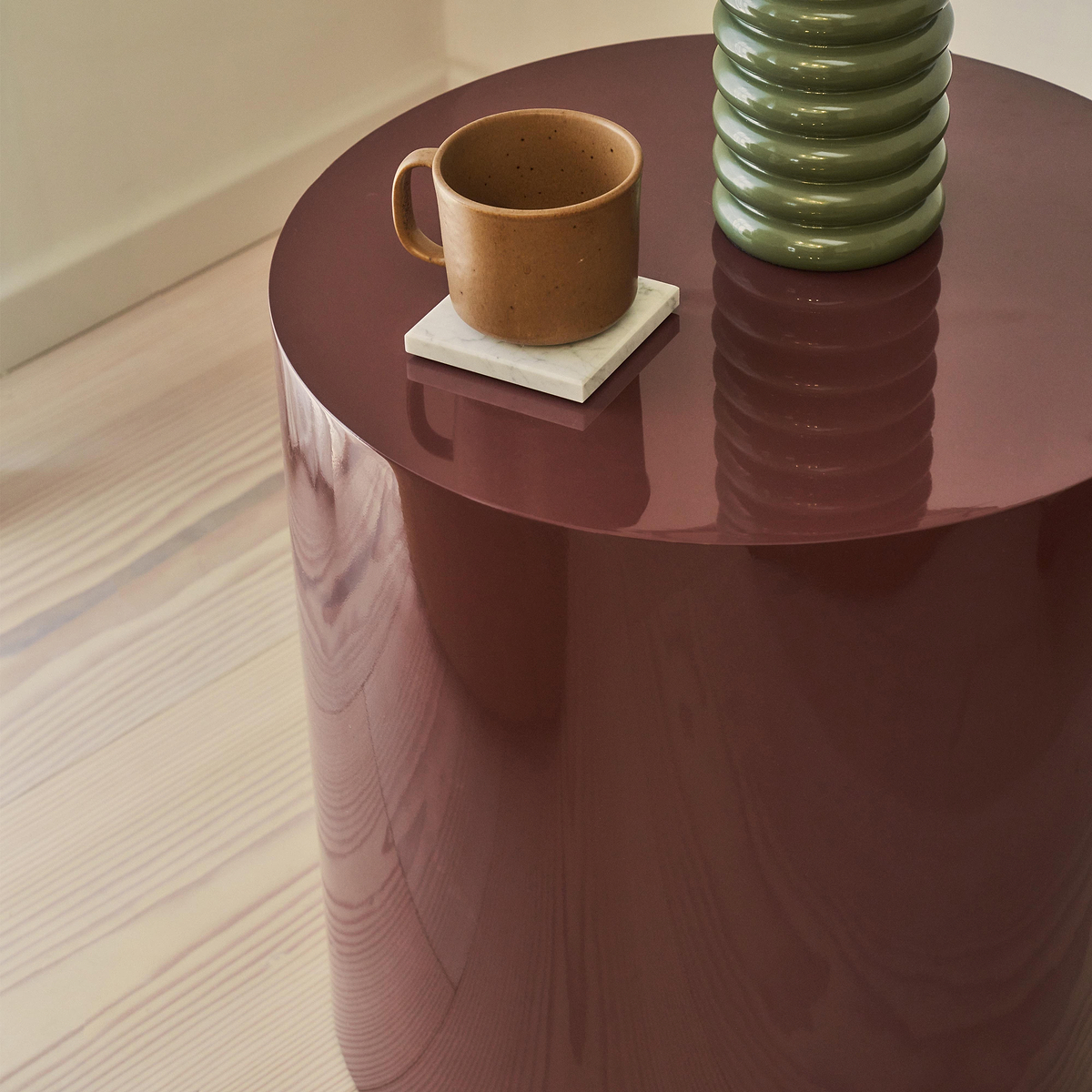 Rivington - High Gloss Burgundy Round Side Table