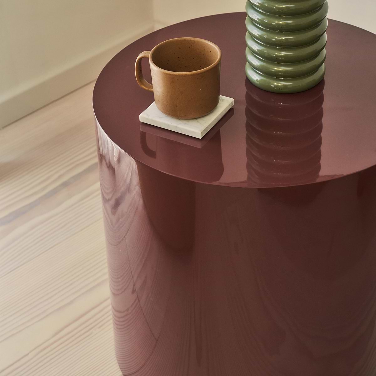 Rivington - High Gloss Burgundy Round Side Table