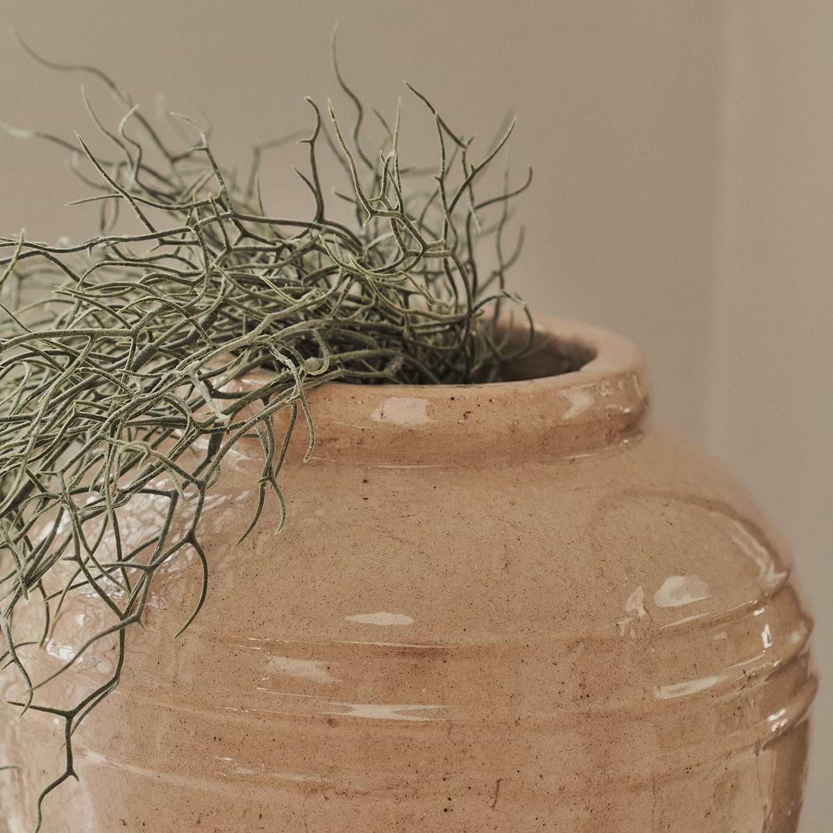 Cyra - Large Beige Gloss Ceramic Vase