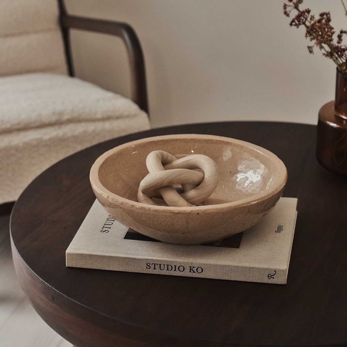 Portera - Beige Gloss Ceramic Decorative Bowl