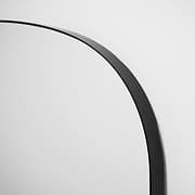 Full length black large metal mirror closeup