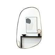 Gold metal stone shaped irregular wall mirror