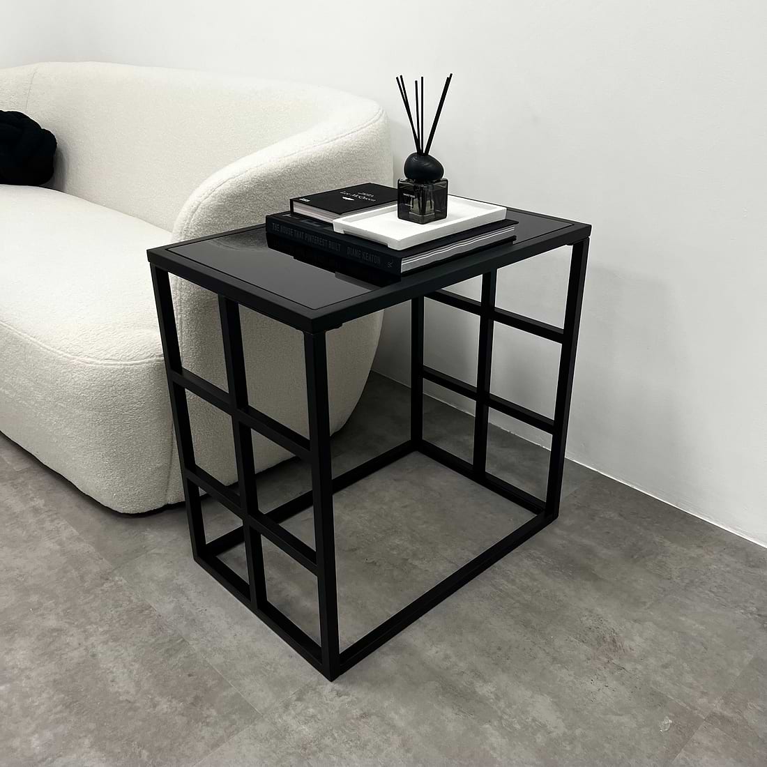 Brooklyn Modern Rectangle Tinted Mirrored Side Table