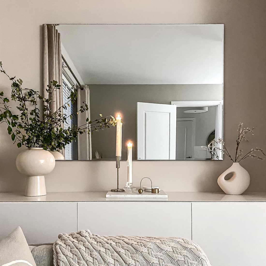 Edge Large Frameless Rectangular Mirror 120cm x 90cm