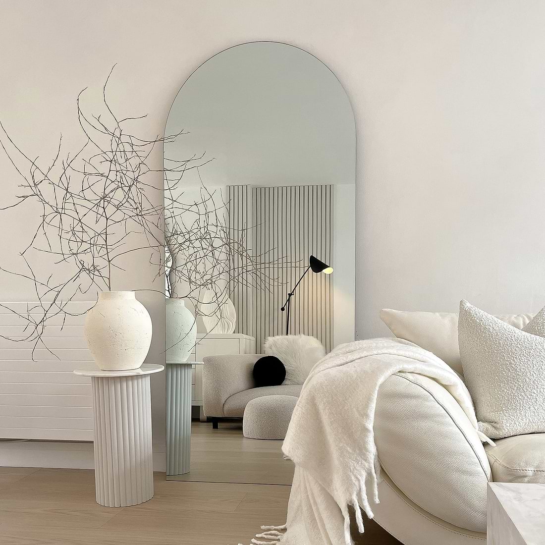 Edge Large Frameless Arched Full Length Mirror 179cm x 80cm