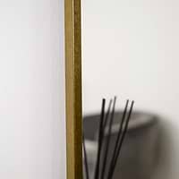 Gold Arched Metal Overmantle Mirror detail shot of frame
