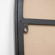 Black Wide Arched Metal Overmantle Mirror mounting hook