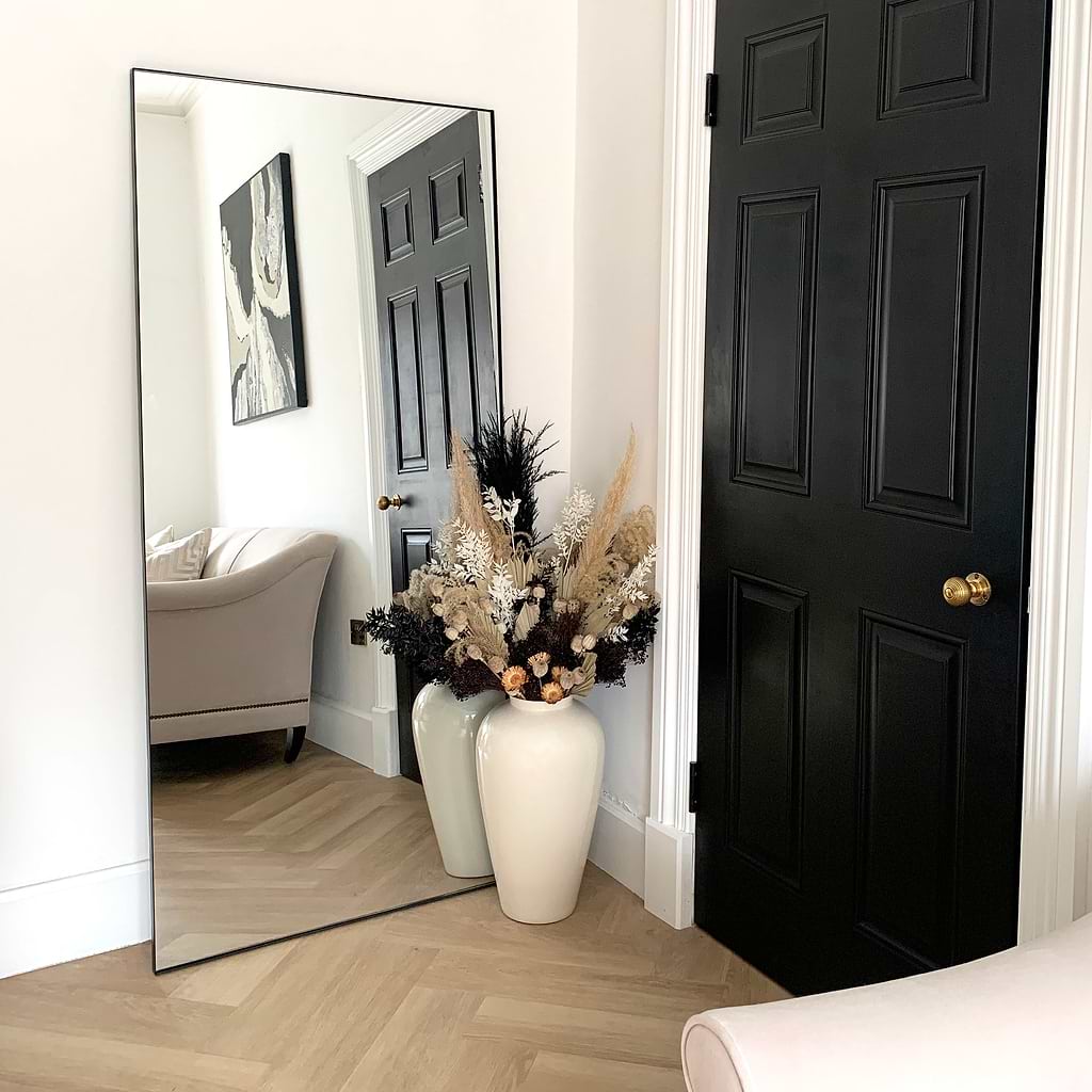 Theo Full Length Rectangular Large Metal Mirror 179cm x 80cm